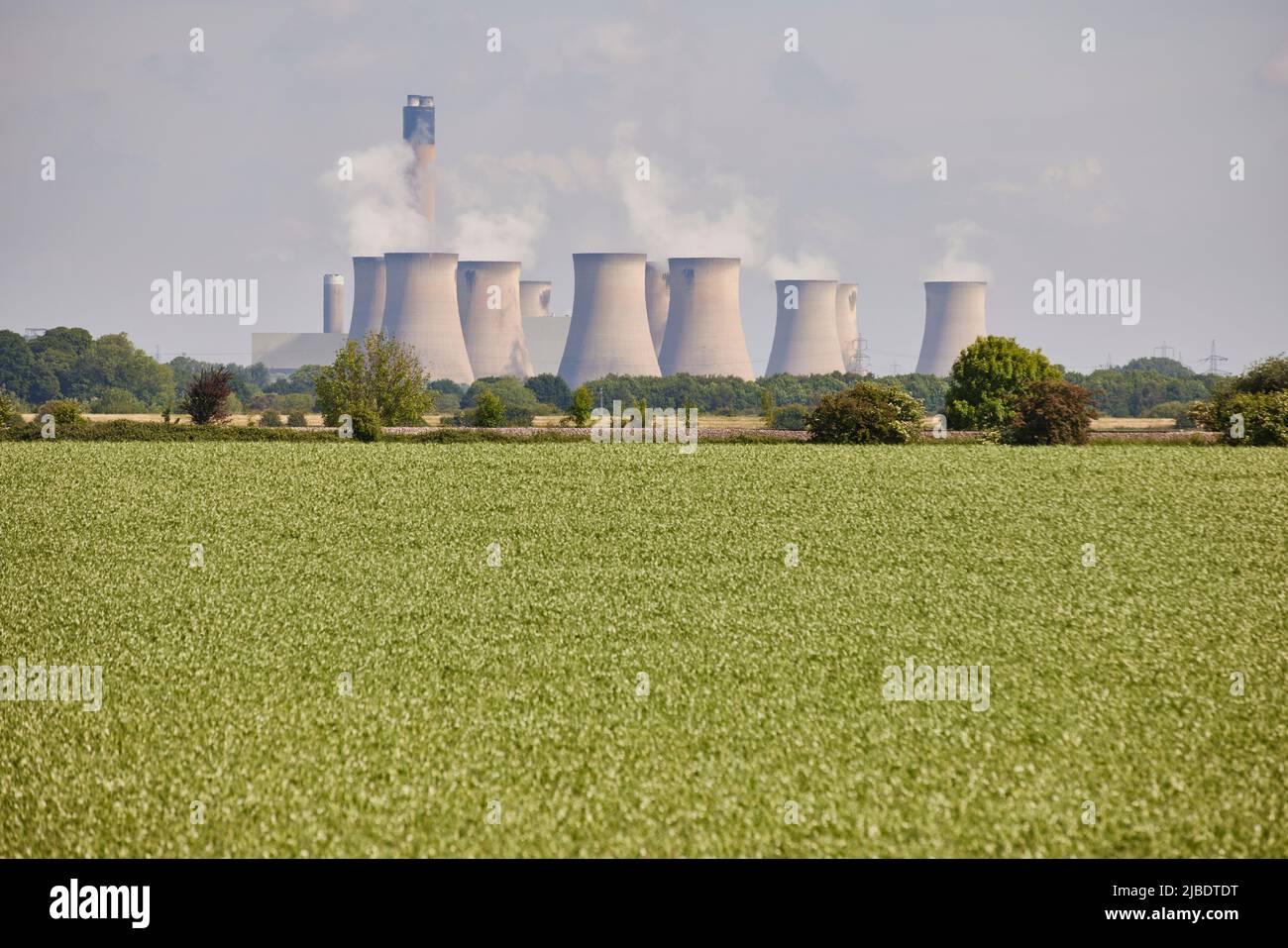 Drax power station is a large biomass power station in North Yorkshire, England, capable of co-firing petroleum coke Stock Photo