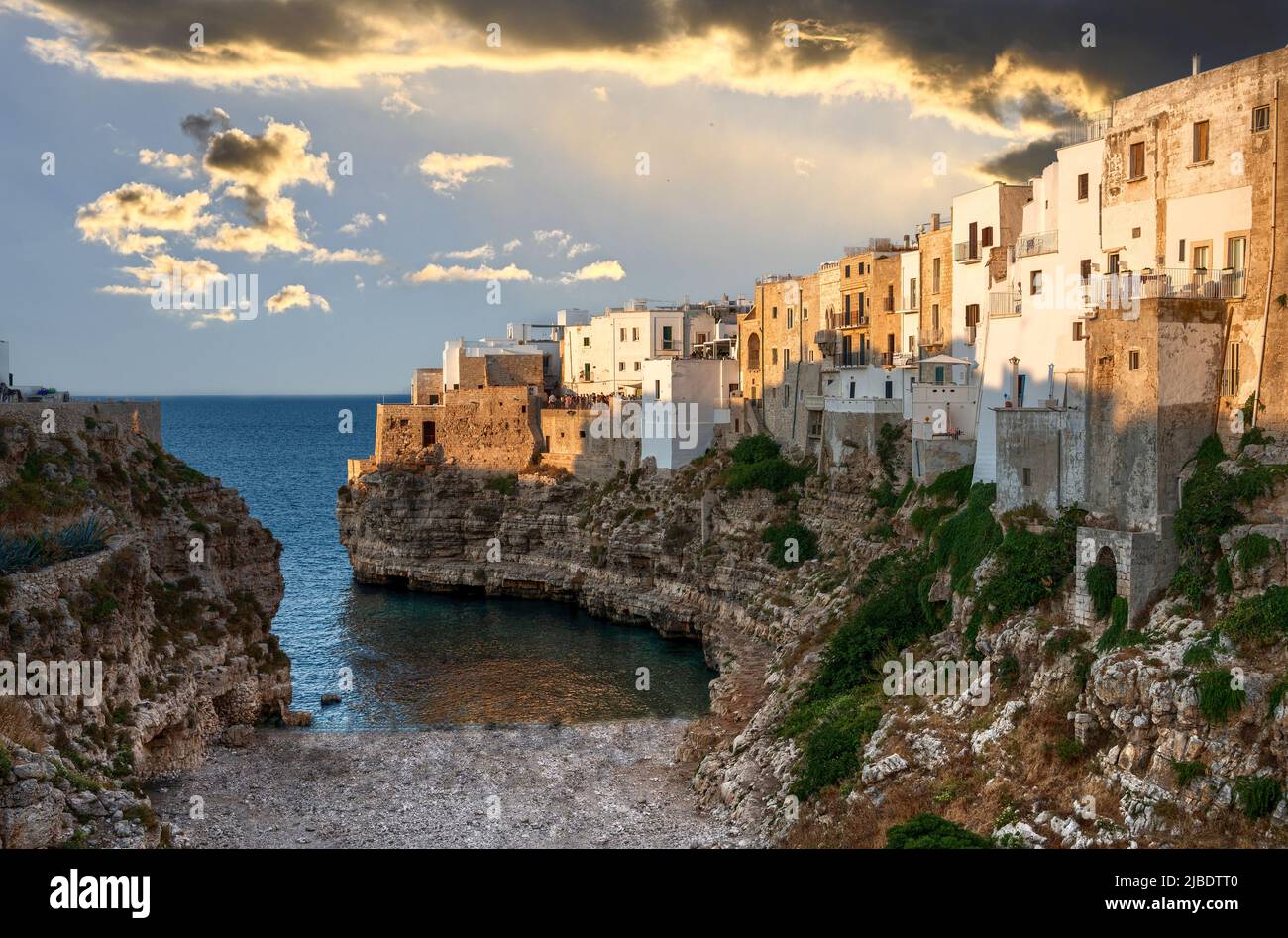 Polignano a mare, Puglia, Italy. August 2021. Amazing aerial view of ...