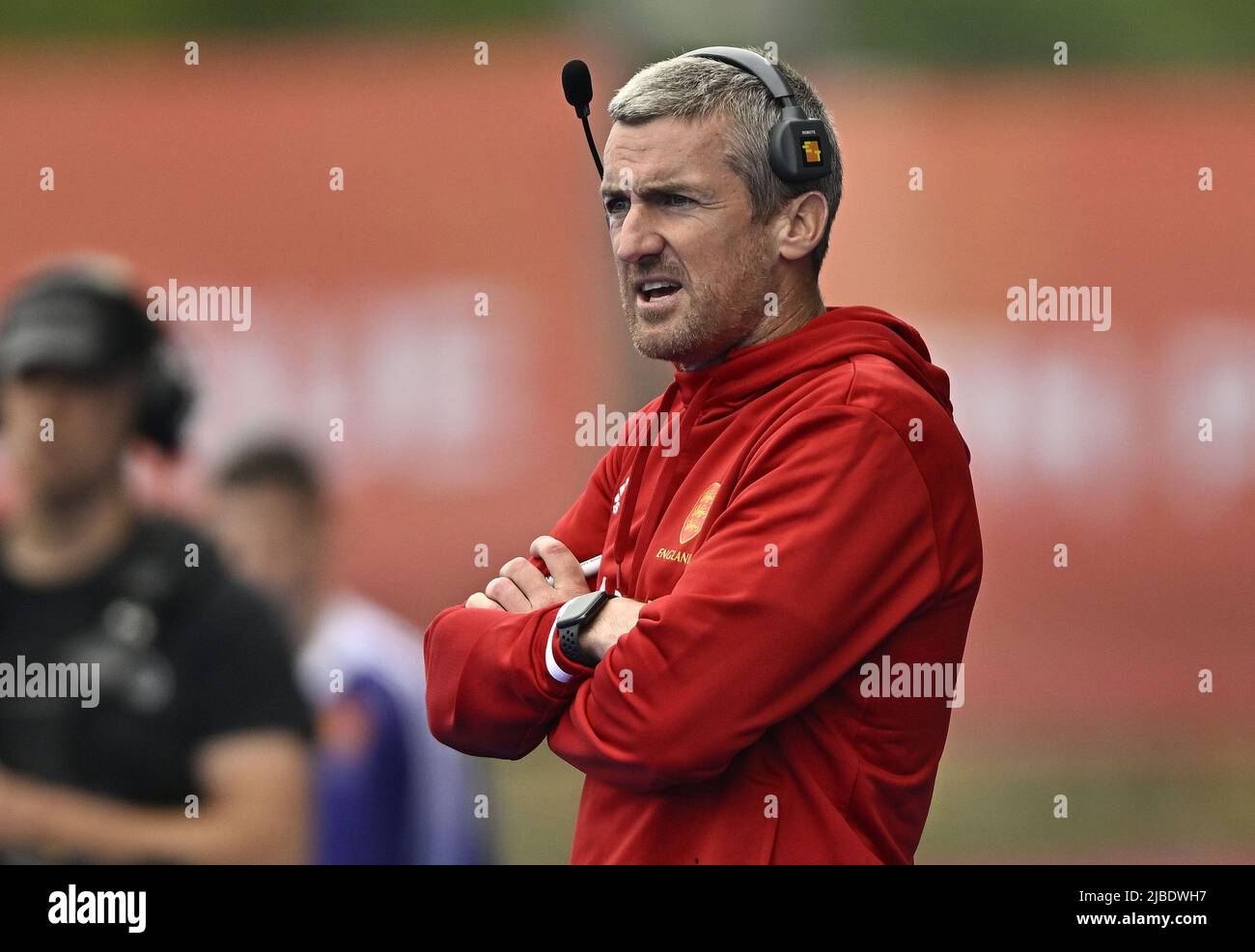 Stratford, United Kingdom. 05th June, 2022. England V Netherlands Womens FIH Pro League. Lee Valley Hockey centre. Stratford. England coach David Ralph during the England V Netherlands Womens FIH Pro League hockey match. Credit: Sport In Pictures/Alamy Live News Stock Photo