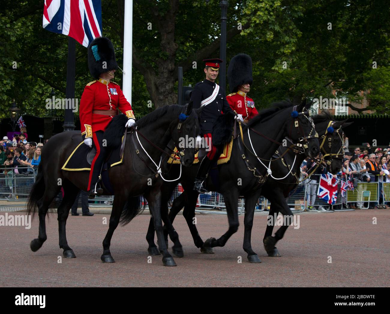 The Queen's Platinum Jubilee Trooping The Colour Color The Mall London Stock Photo