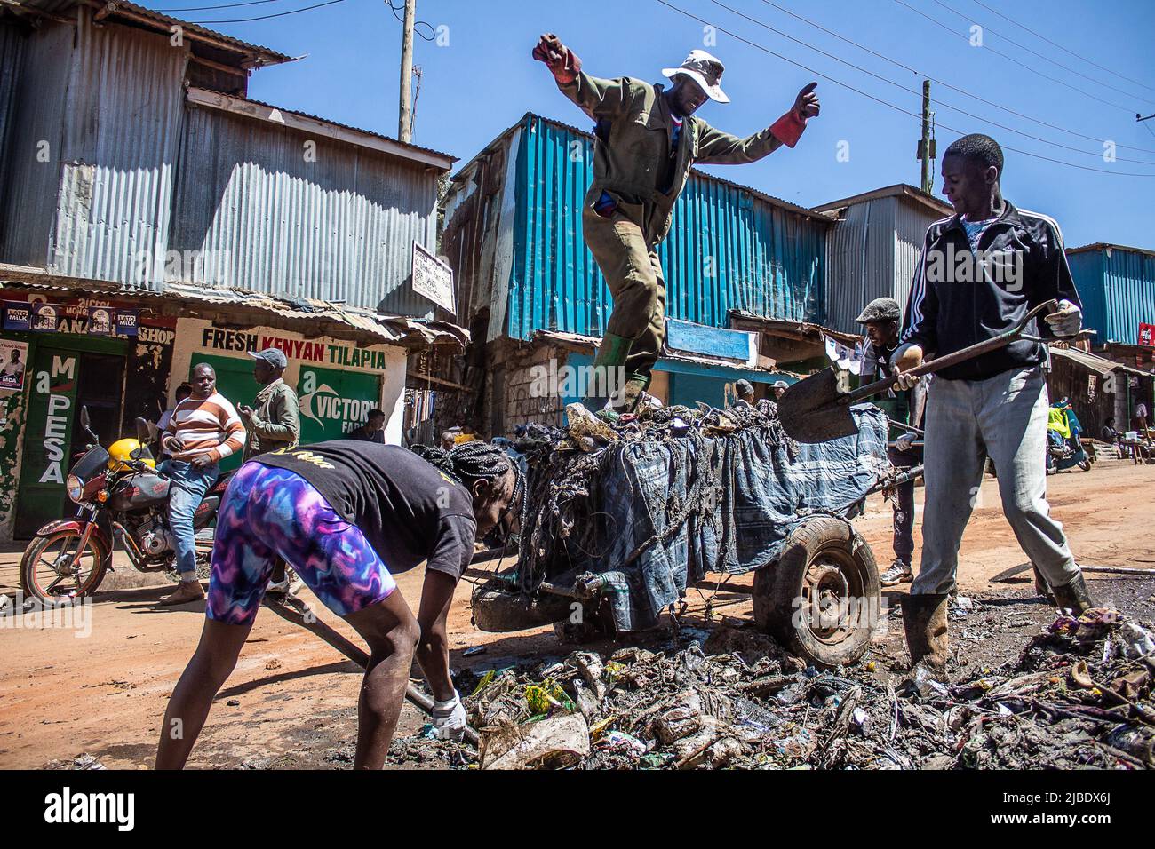 Nairobi, Kenya. 05th June, 2022. Members of a slum going green and