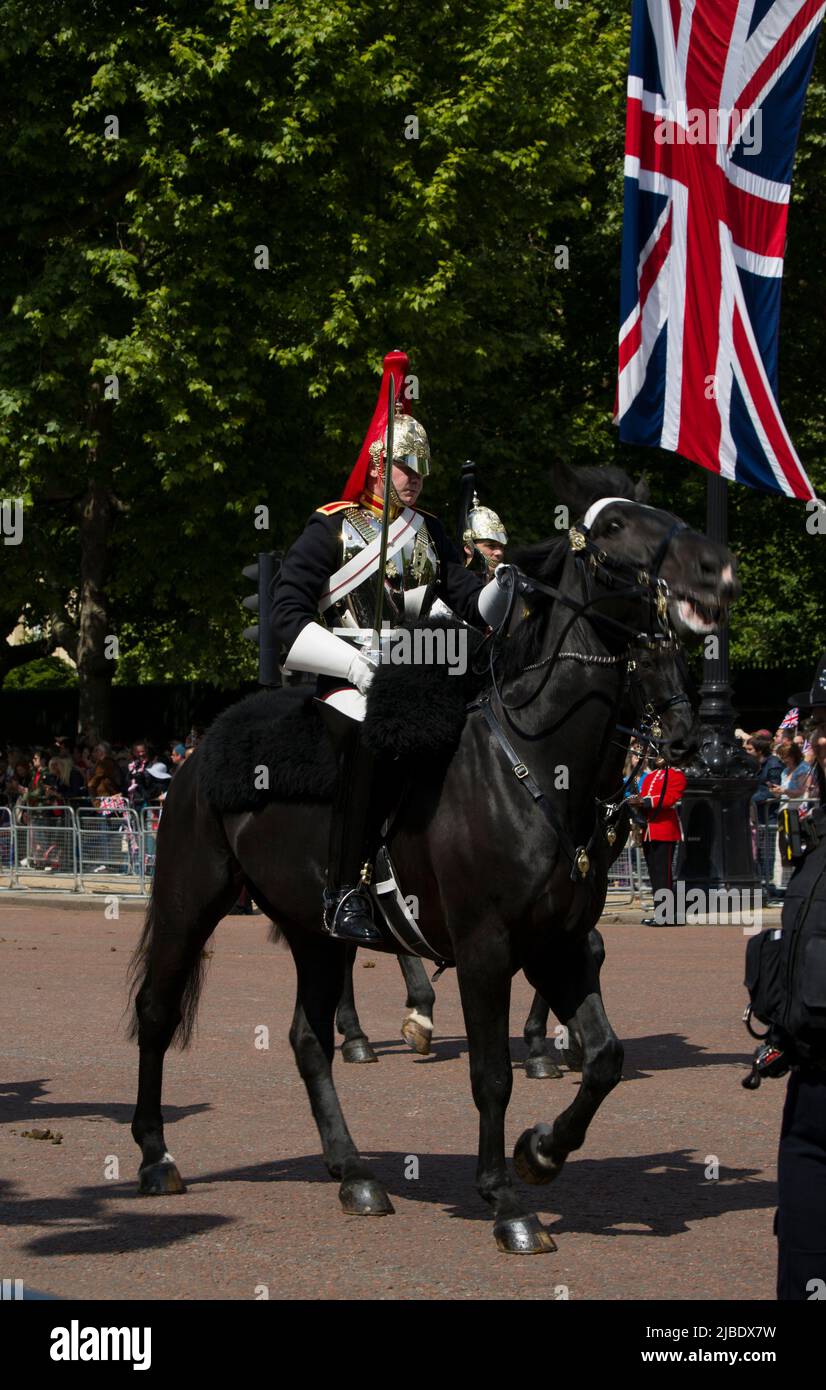 Blues and Royals The Queen's Platinum Jubilee Trooping The Colour Color The Mall London Stock Photo