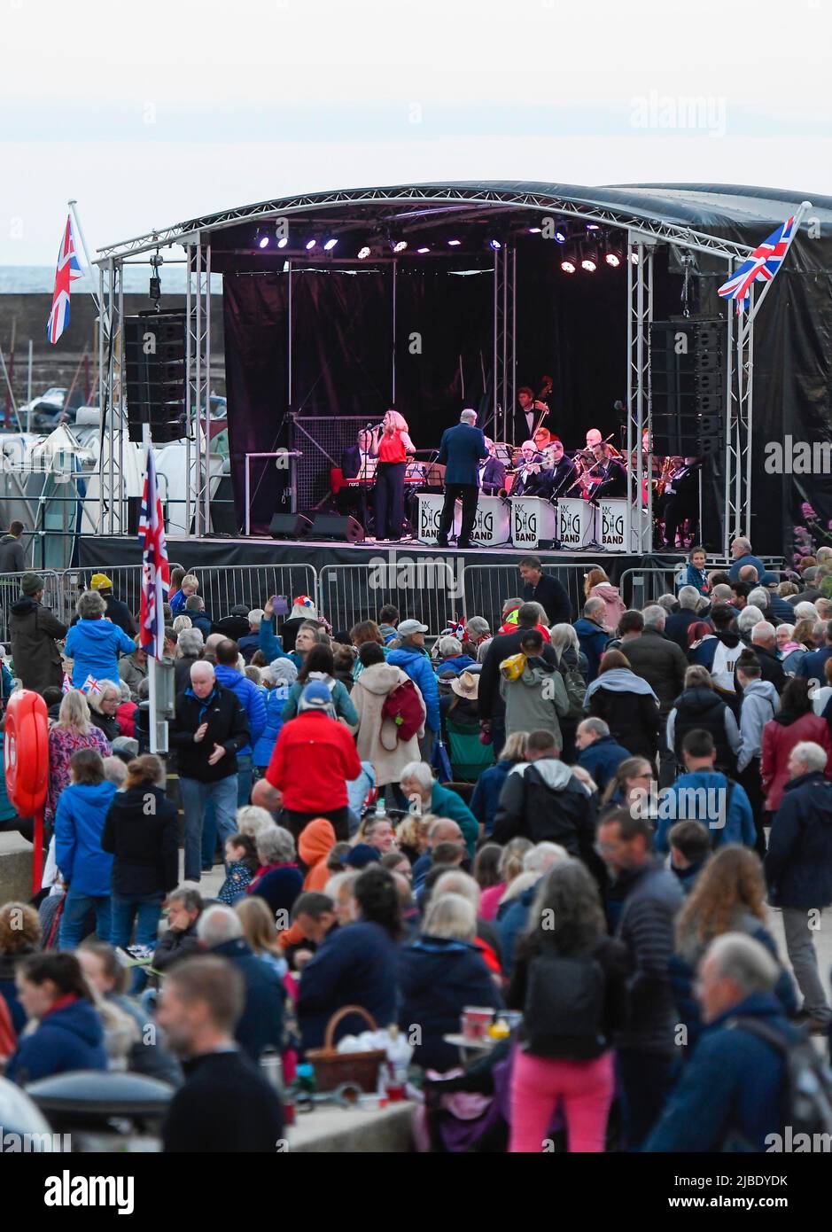 Lyme Regis, Dorset, UK. 5th June 2022. The BBC Big Band performing a