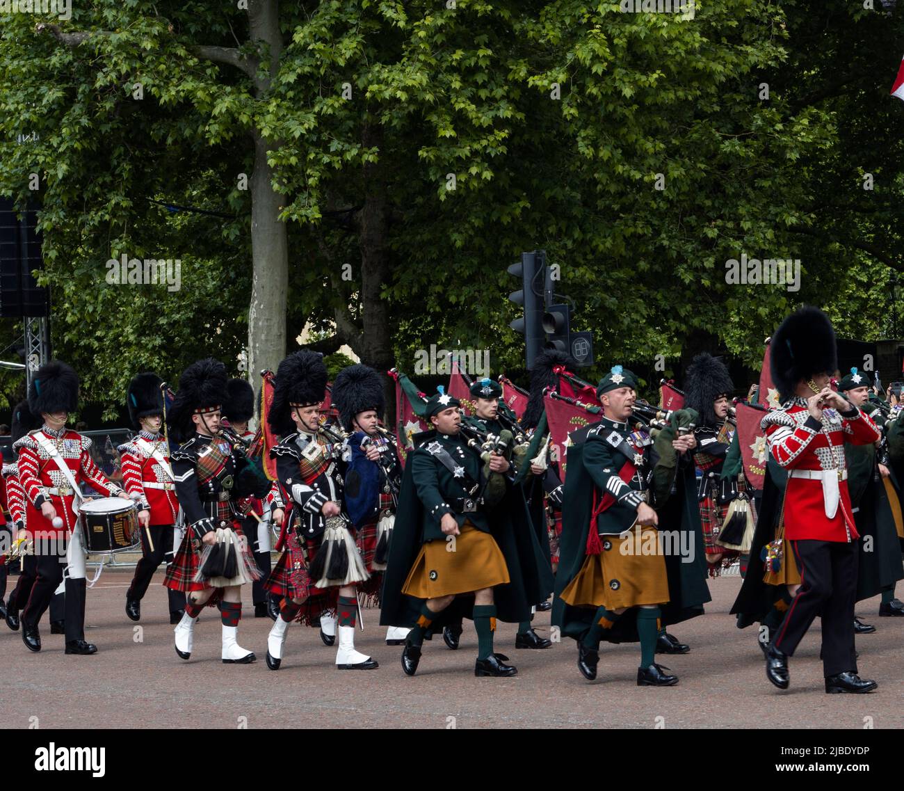 Irish Guards Band Marching The Queen's Platinum Jubilee Trooping The Colour Color The Mall