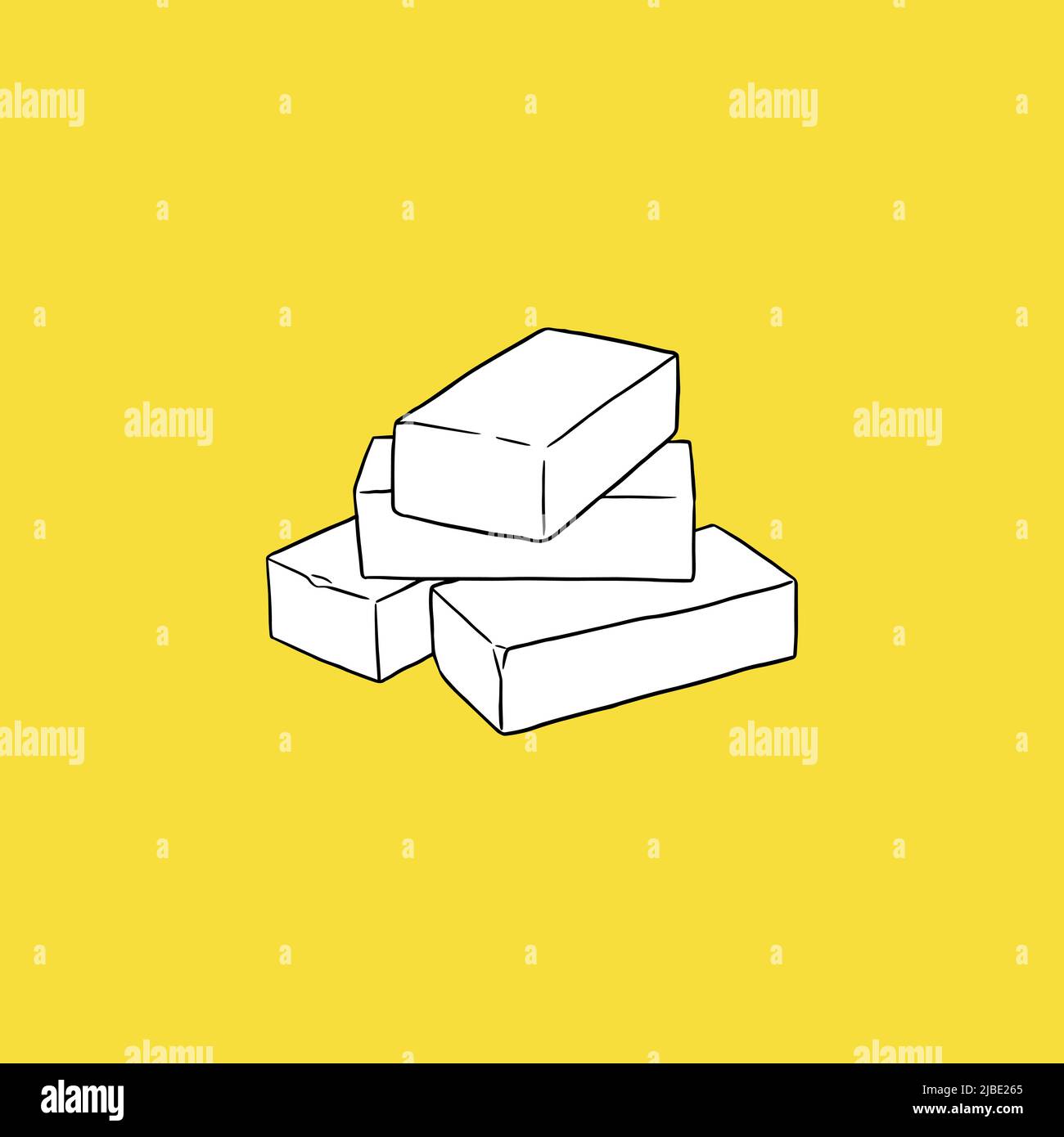 Bricks Icon, Sketch and Vintage style. - Vector Stock Vector