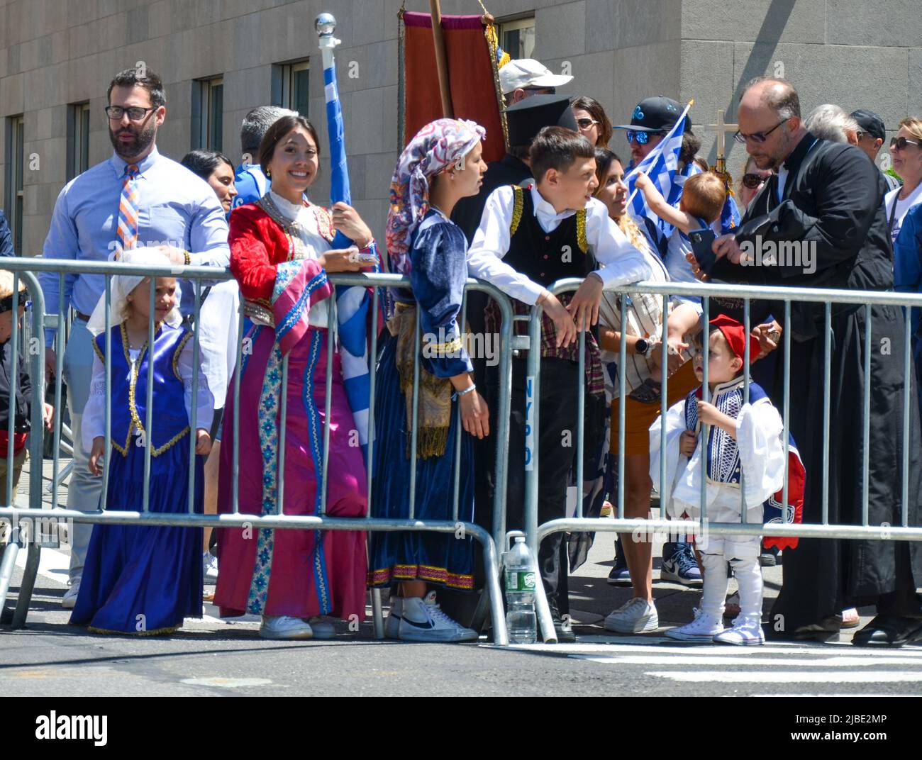 Spectators gathered to celebrate the annual Greek Independence Day Parade on June 5, 2022 in New York City. Stock Photo