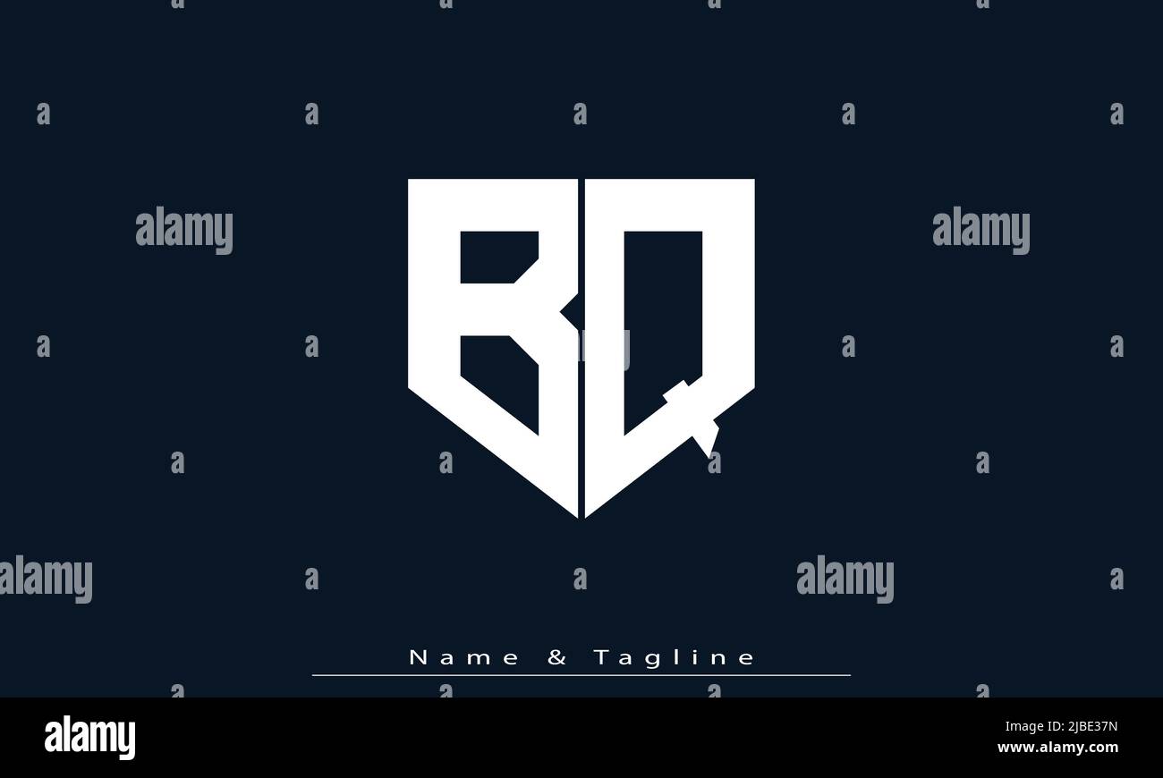 Alphabet letters Initials Monogram logo BQ, QB Stock Vector