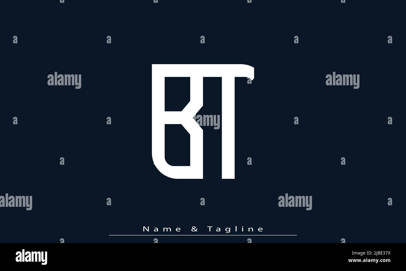 Alphabet letters Initials Monogram logo BT, TB Stock Vector