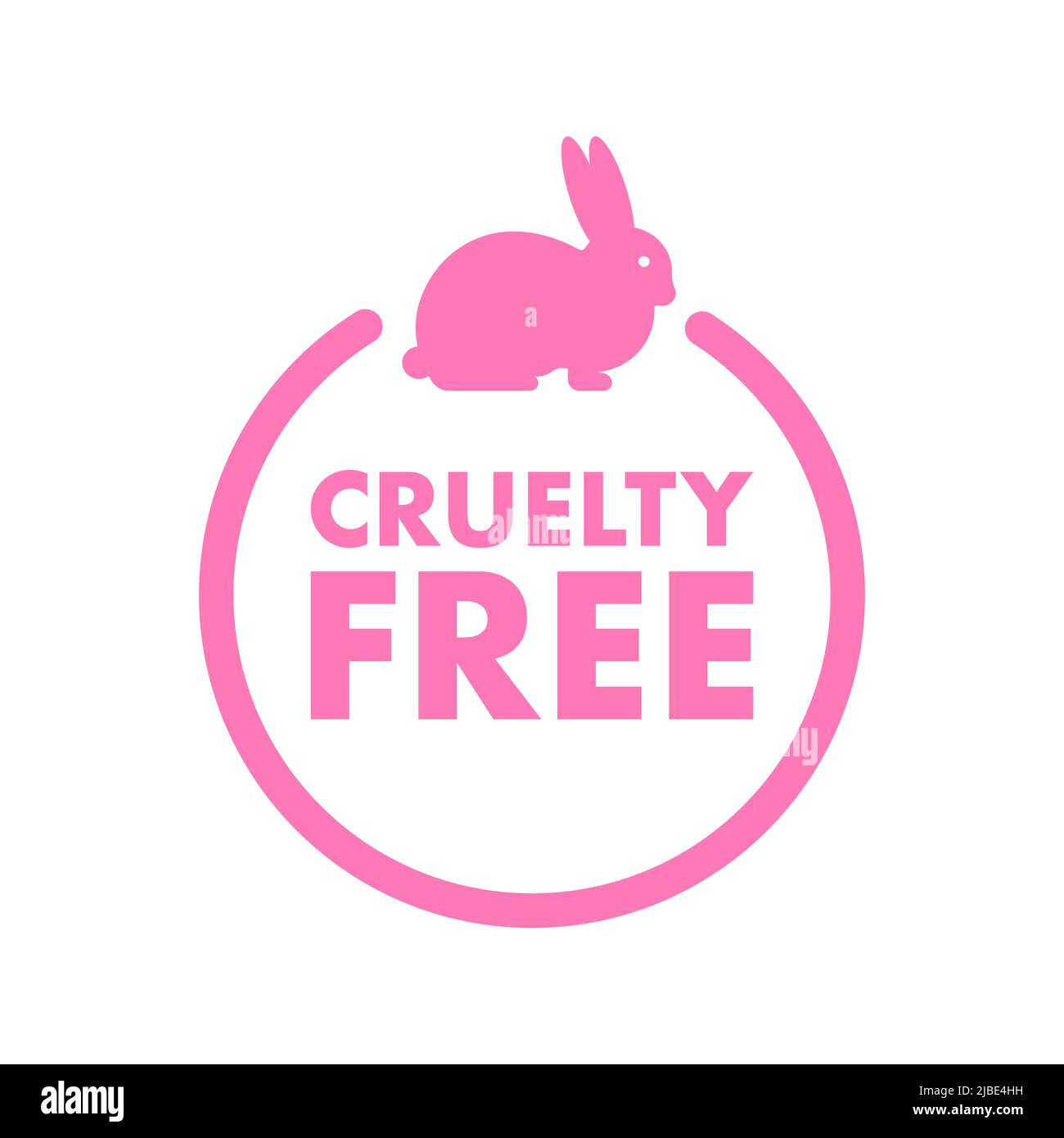 Cruelty free. Cruelty free Pink banner. Vegan emblem. Packaging design