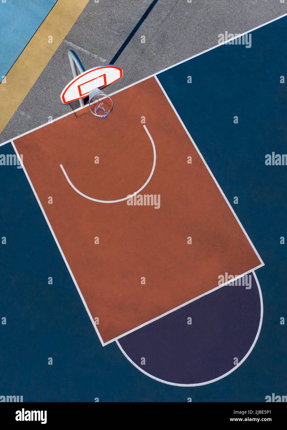 Colorful Basketball Court Shot from Above Stock Photo Alamy