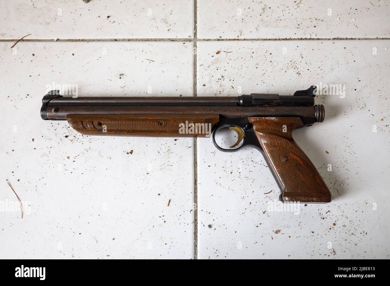 A vintage 1980s Crossman 1377 pellet gun. Stock Photo
