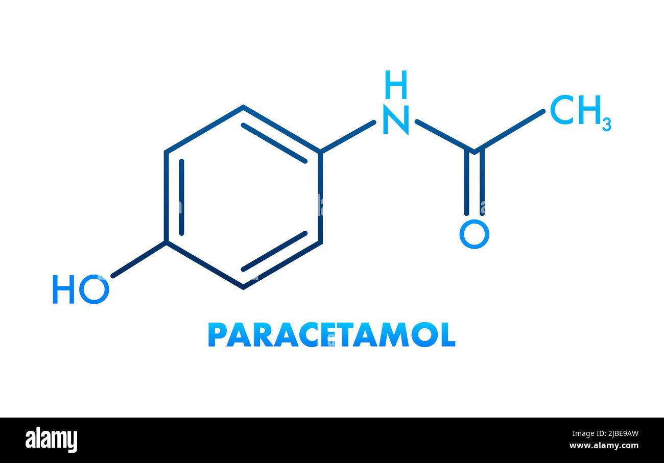 Paracetamol formula for medical design. Paracetamol chemical formula on