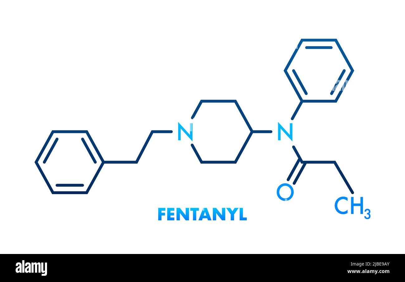 Fentanyl, Fentanil, C22H28N2O Molecule. it is Opioid Analgesic Stock Vector  - Illustration of atomic, fentanyl: 177627749