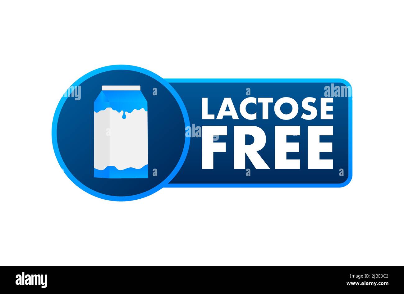 Lactose free icon. Vector contains no lactose label for healthy daiy