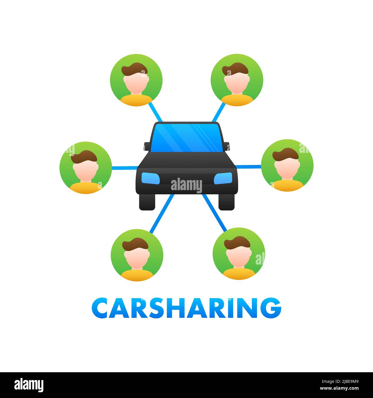 Car sharing concept. Carsharing vector icon on white background. lIllustration for mobile app design. Flat vector illustration Stock Vector