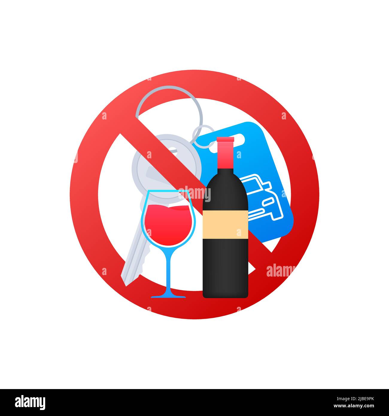 Don t drink and drive sign. No alcohol. Vector stock illustration Stock Vector