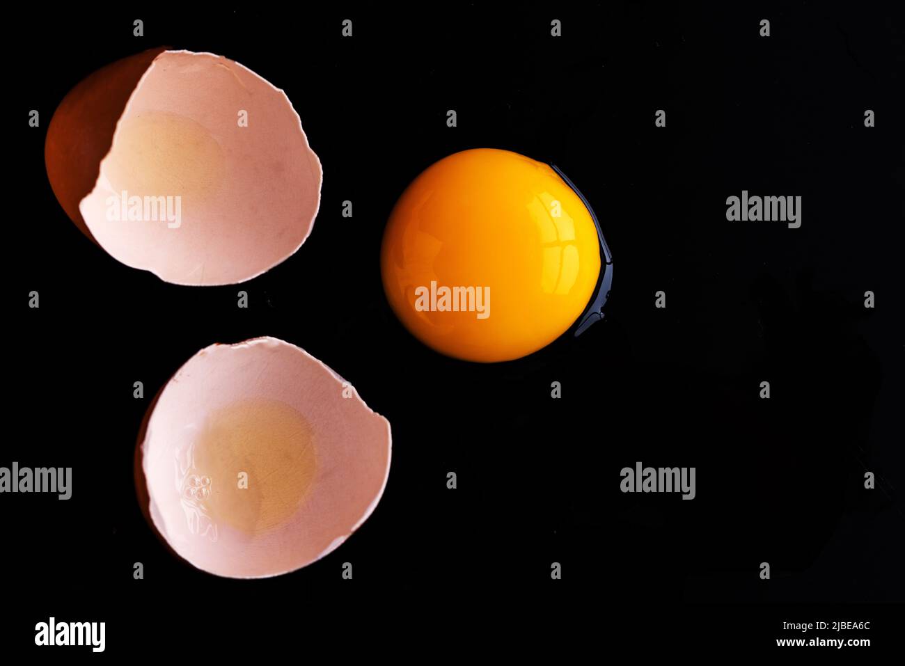 Egg on black background Stock Photo