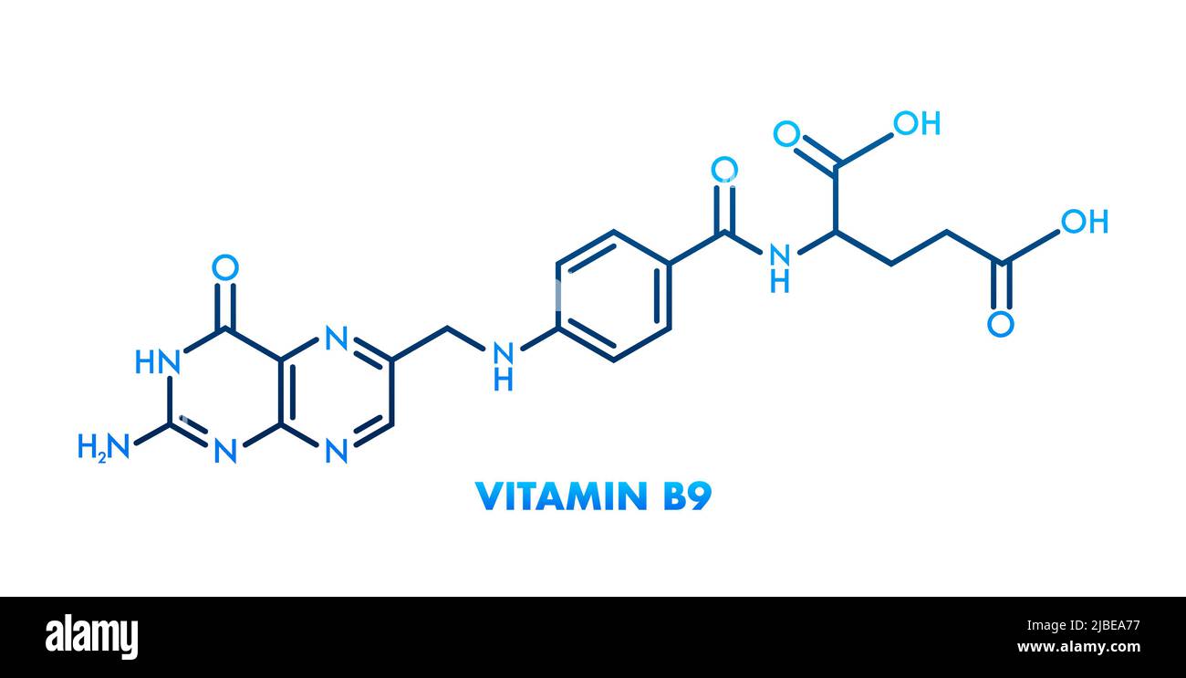 Vitamin b9 formula. Structural formula of vitamin B9 Stock Vector Image & Art Alamy