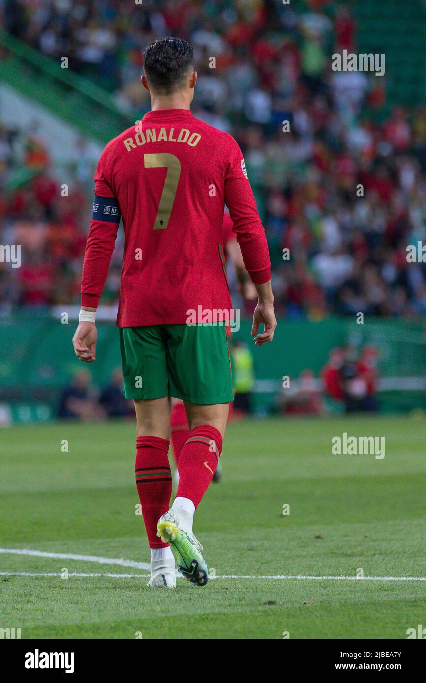 June 05, 2022. Lisbon, Portugal. Portugal's and Manchester United forward  Cristiano Ronaldo (7) in action during the UEFA Nations League Final  Tournament between Portugal and Switzerland Credit: Alexandre de  Sousa/Alamy Live News