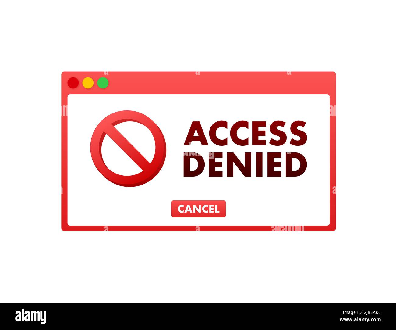 Access denied in cartoon style. Flat icon. Sign forbidden Stock Vector