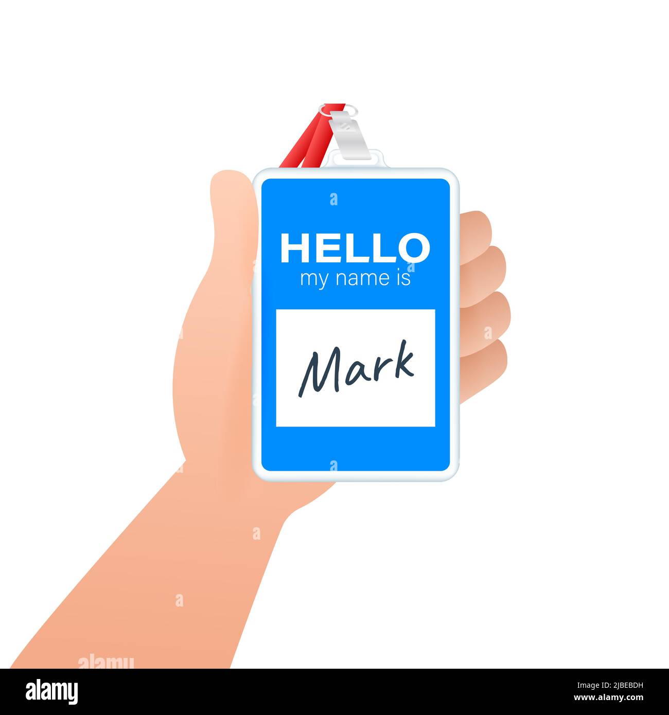 Blue vector Hello my name is label sticker on white background. Vector illustration Stock Vector