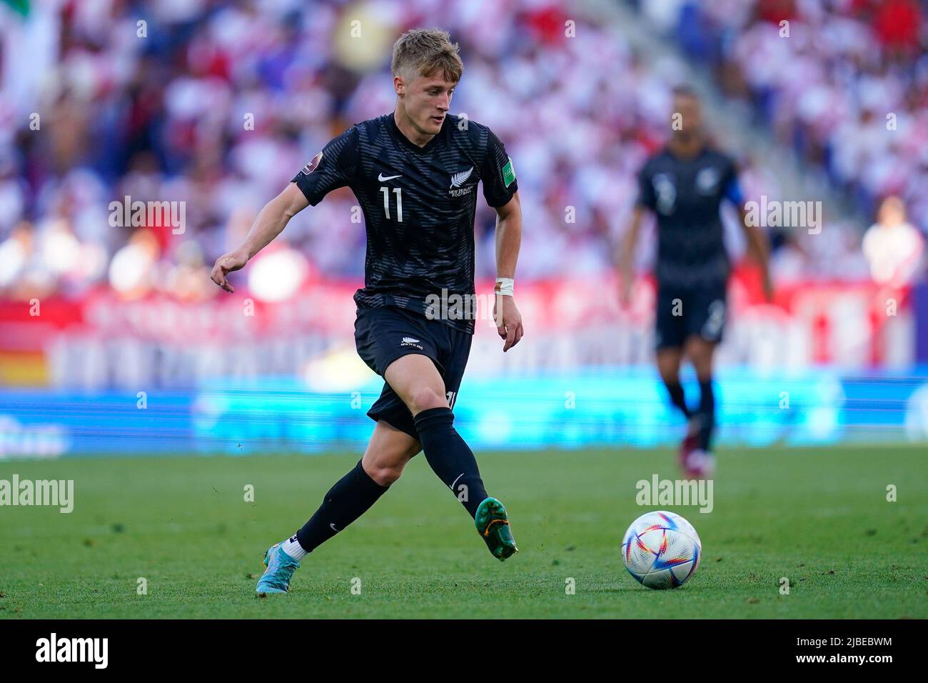 Barcelona, Spain. June 5, 2022, Alex Greive of New Zealand during the friendly match between Peru and New Zealand played at RCDE Stadium on June 5, 2022 in Barcelona, Spain. (Photo by Bagu Blanco / PRESSINPHOTO) Stock Photo