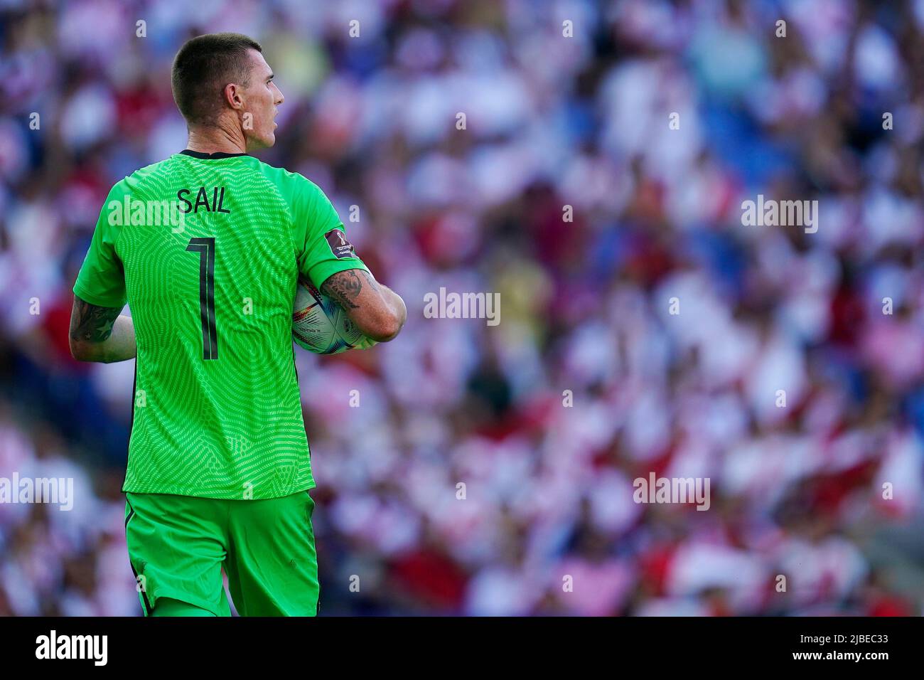Barcelona, Spain. June 5, 2022, Oliver Sail of New Zealand during the friendly match between Peru and New Zealand played at RCDE Stadium on June 5, 2022 in Barcelona, Spain. (Photo by Bagu Blanco / PRESSINPHOTO) Stock Photo