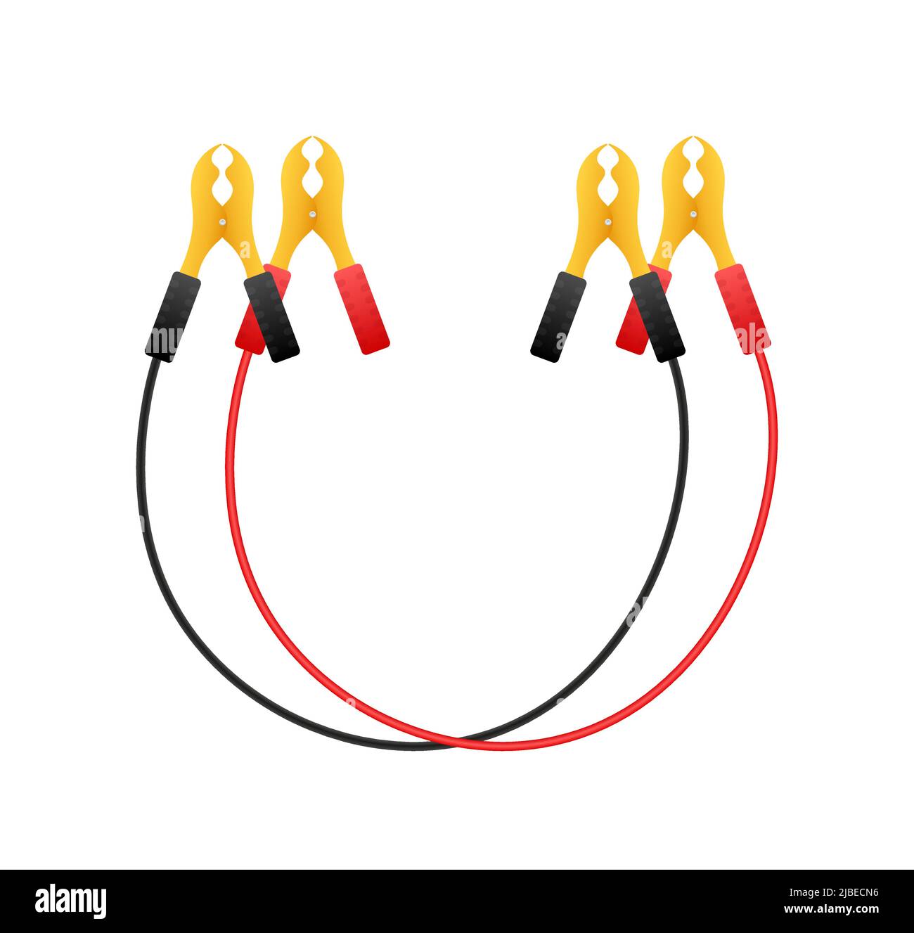 Flat car battery jumper power. Flat vector illustration. Vehicle vector