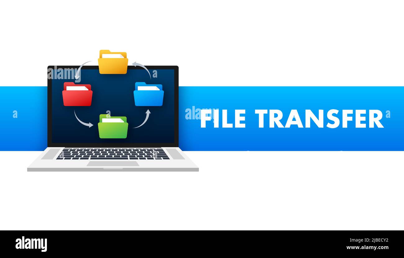 Flat icon with file exchange. Flat digital vector illustration. Cloud