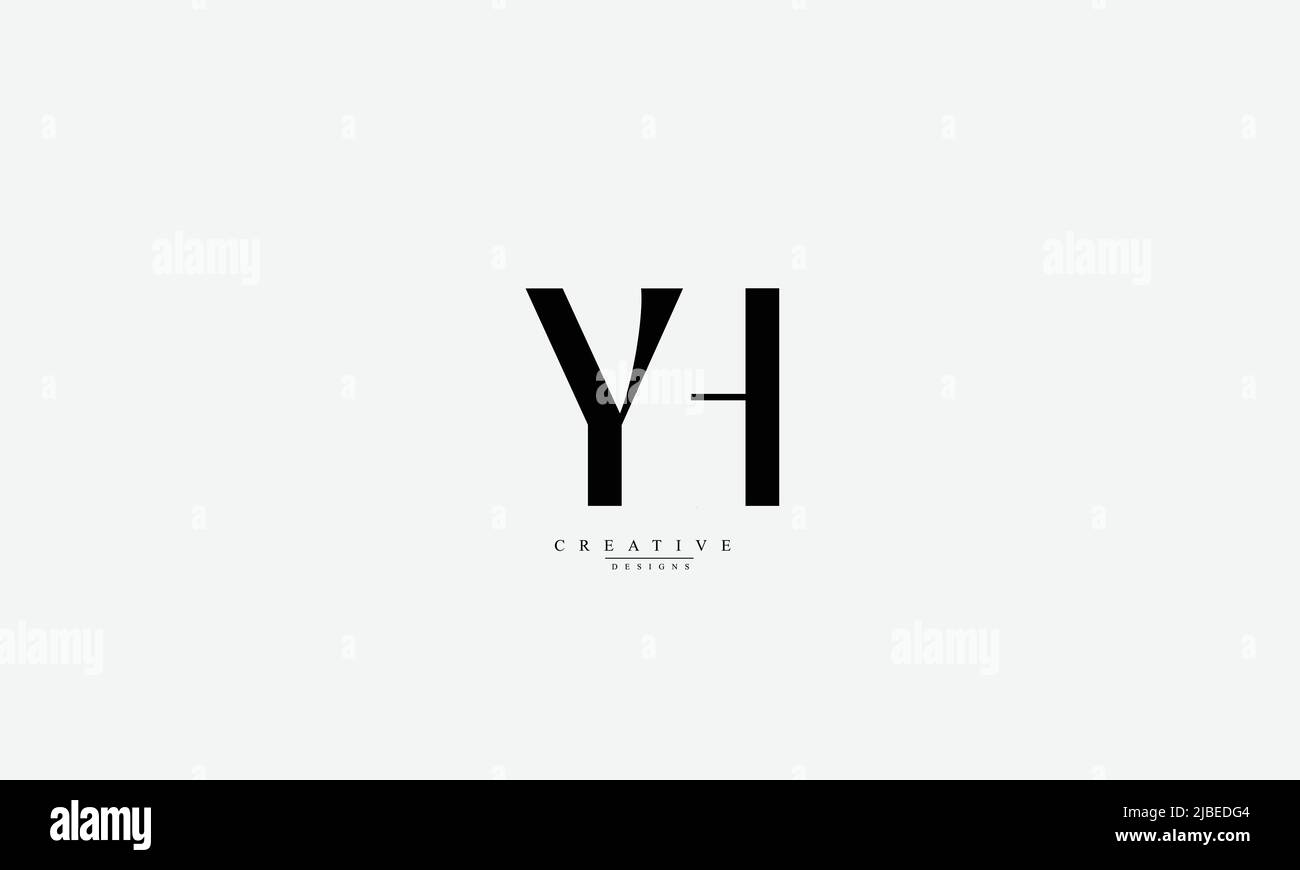 Alphabet letters Initials Monogram logo YH HY Y H Stock Vector