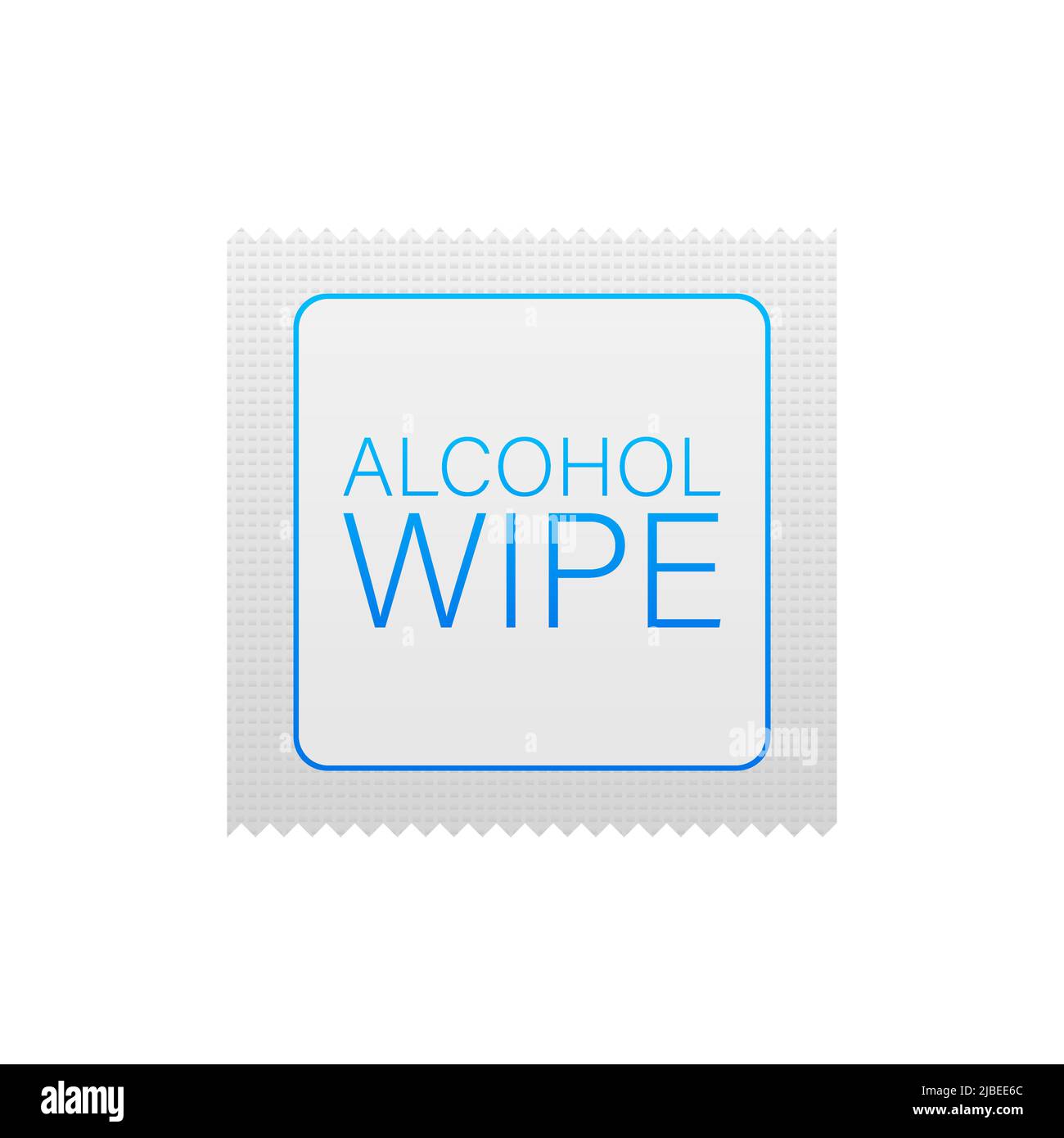 Flat icon with blue alcohol wipe. Flat vector illustration Stock Vector