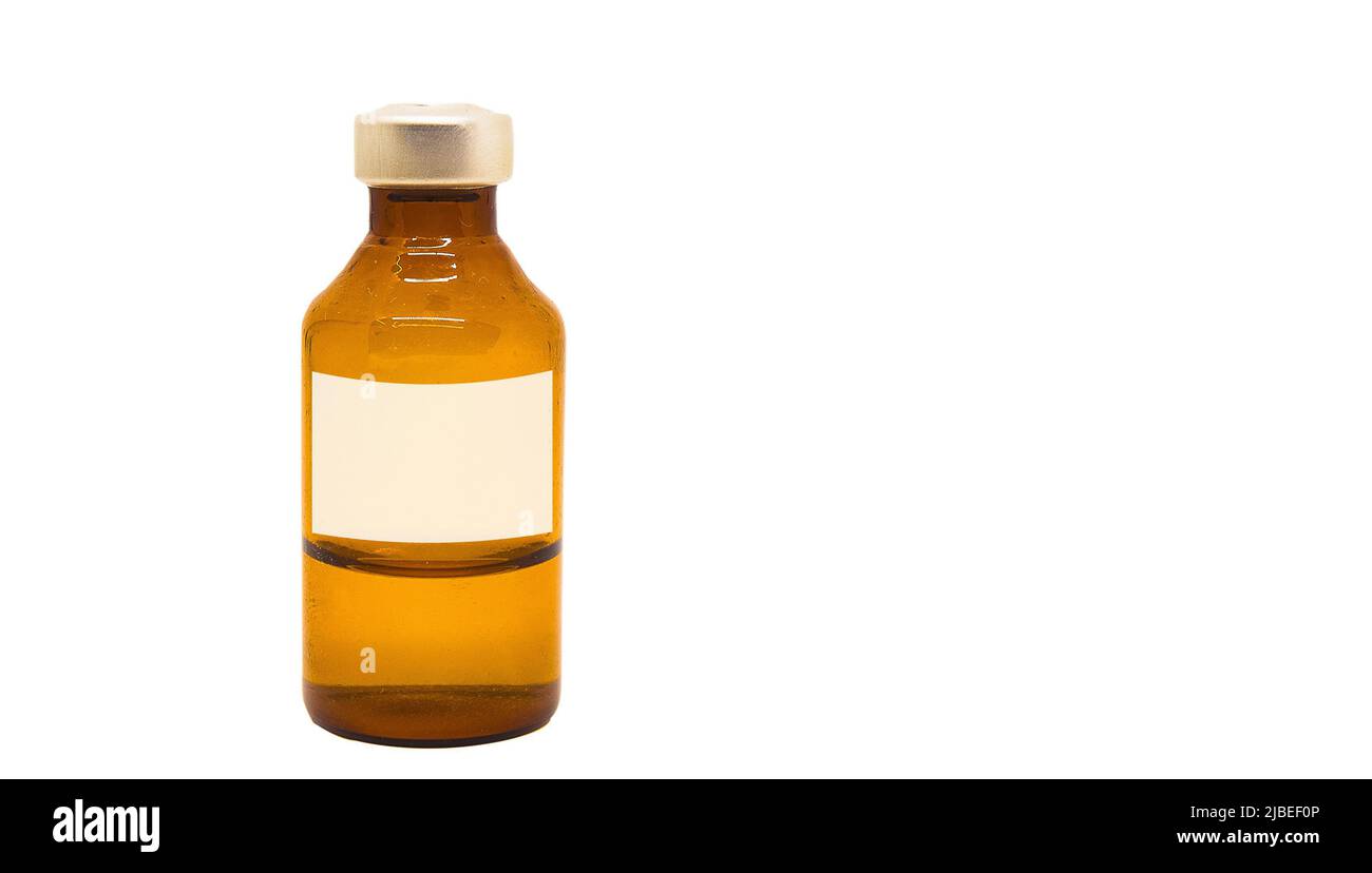 Antiviral medicine bottle dispenser with customizable label Stock Photo