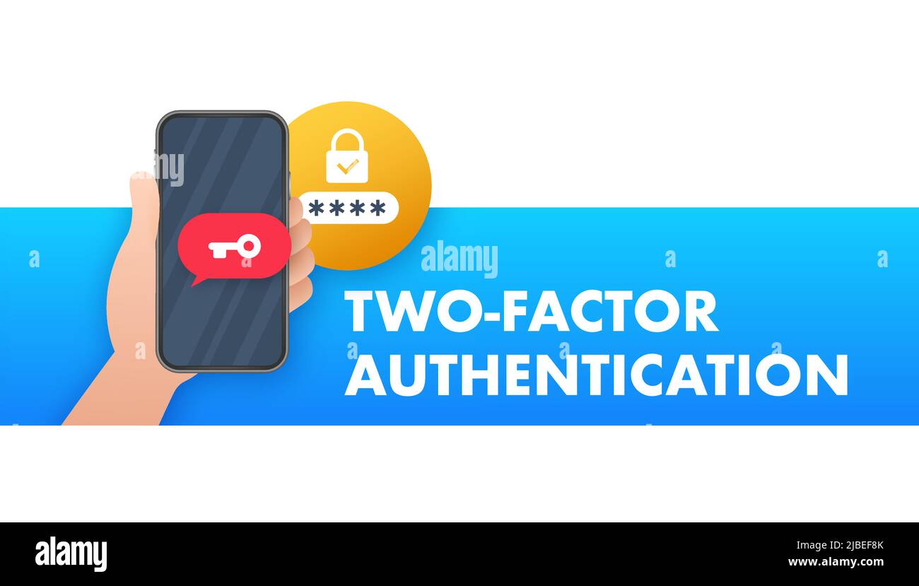 Dual Factor Authentication concept based isometric design, laptop with ...