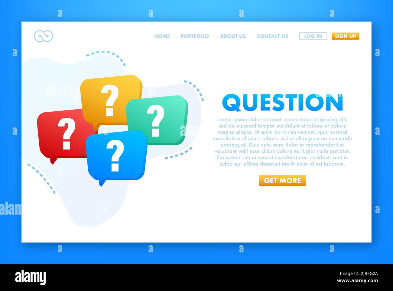 Color bubble with Question mark set. Vector stock illustration Stock Vector