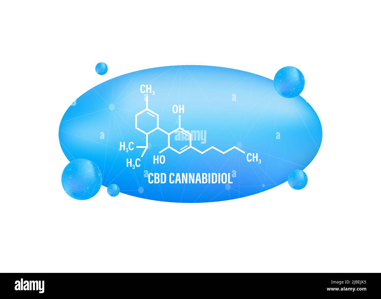 Cbd cannabidiol on green background. Vector background Stock Vector