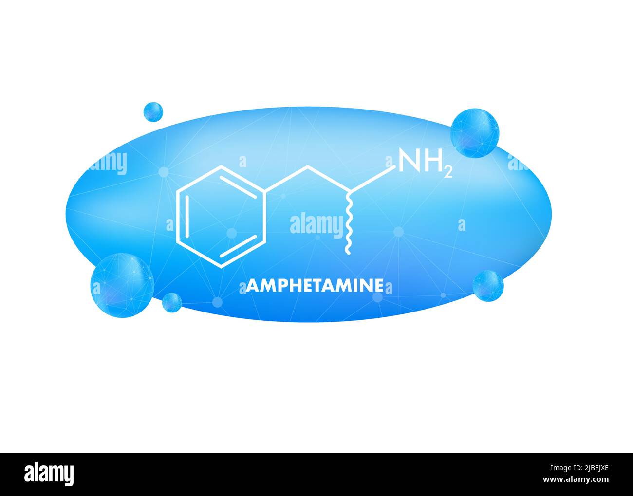 Amphetamine formula. Icon with amphetamine formula. Vector illustration Stock Vector