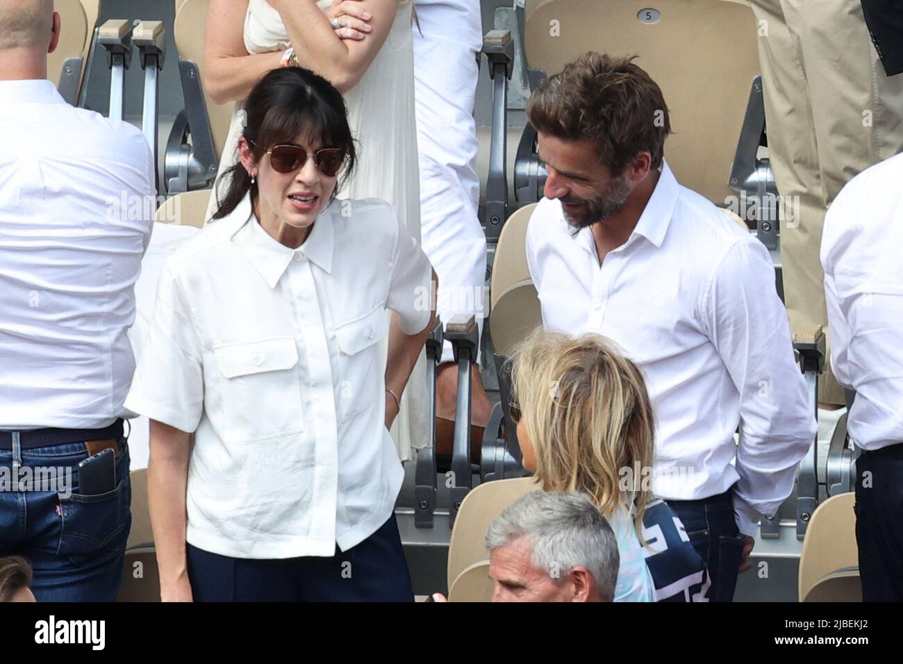 Paris, France, June 05, 2022, Nolwenn Leroy, Arnaud Clement in the stands  during French Open Roland Garros 2022 on June 05, 2022 in Paris, France.  Photo by Nasser Berzane/ABACAPRESS.COM Stock Photo - Alamy