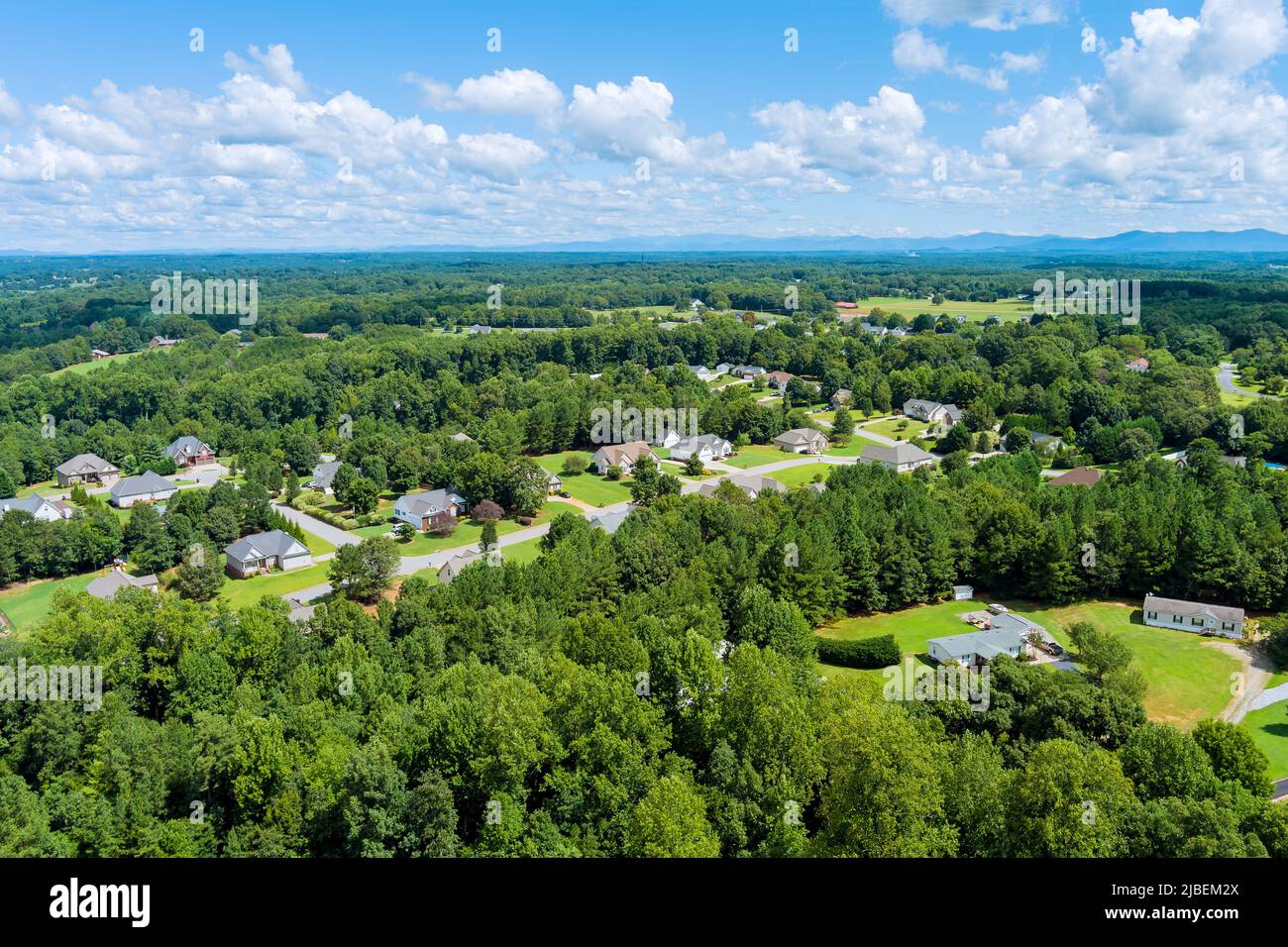 Aerial view of Boiling Springs at beautiful town urban near forest
