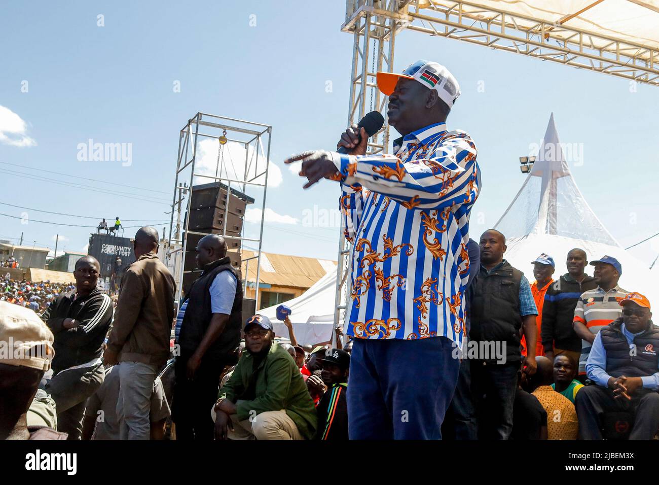 Azimio La Umoja Presidential Candidate Raila Odinga Gives A Speech In ...