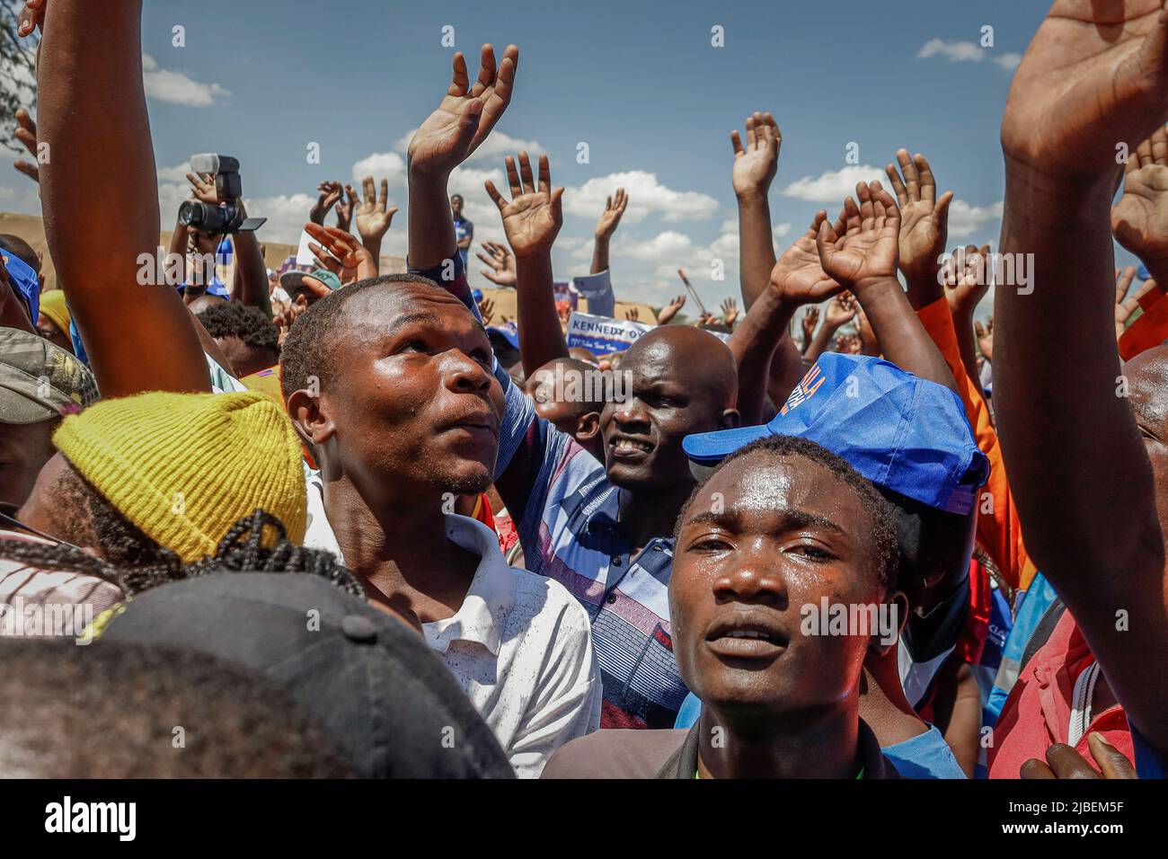 Supporters of the Azimio la Umoja attend a political rally to celebrate ...