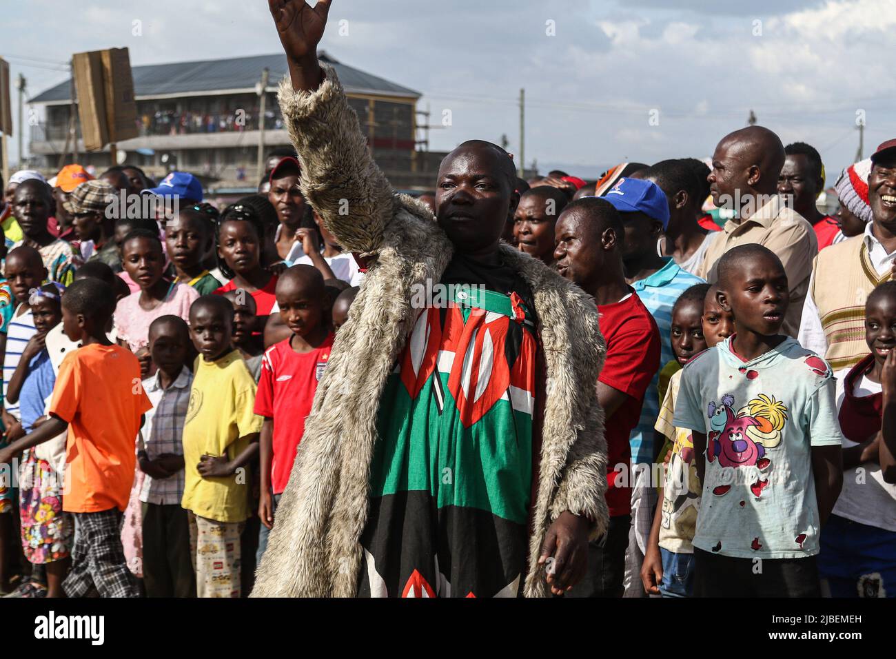 Nakuru, Kenya. 05th June, 2022. A supporter of the Azimio Coalition ...