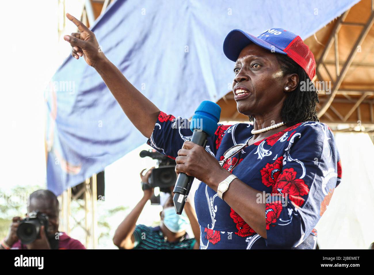 Nakuru Kenya 05th June 2022 Azimio Coalition Running Mate Martha Karua Speaks To Her