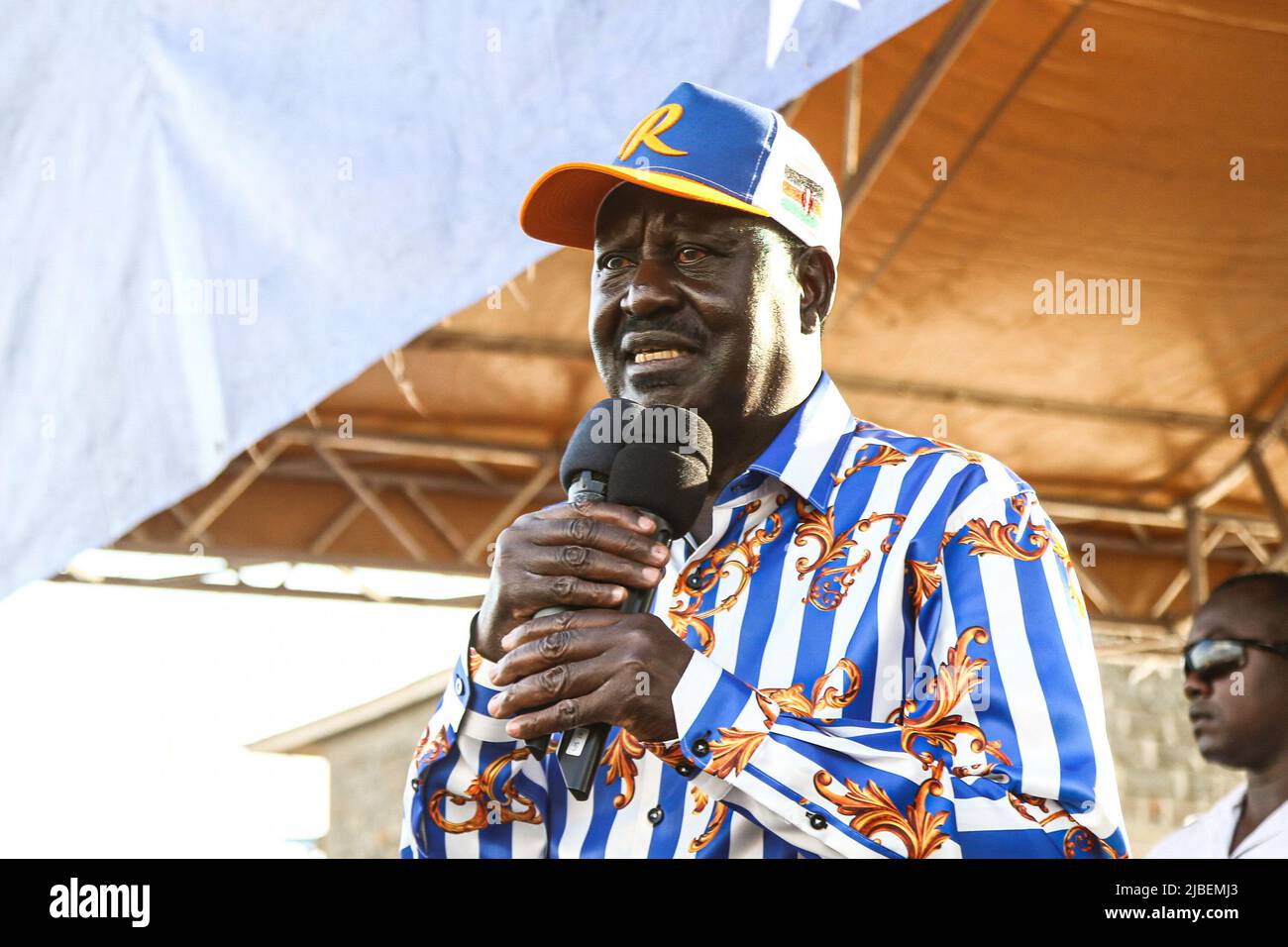 Nakuru, Kenya. 05th June, 2022. Azimio Coalition flag bearer Raila ...