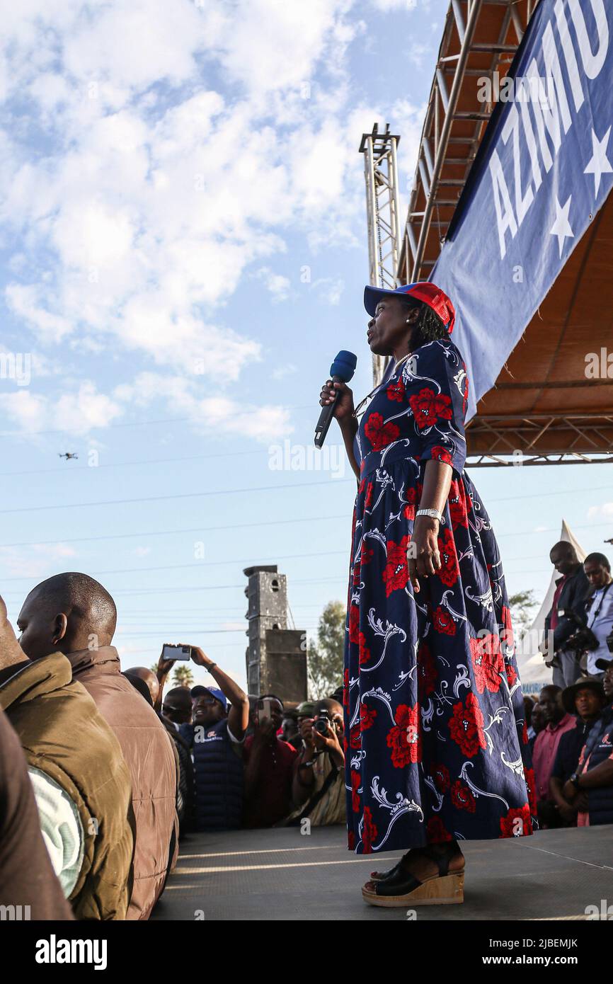 Azimio Coalition running mate, Martha Karua speaks to her supporters ...