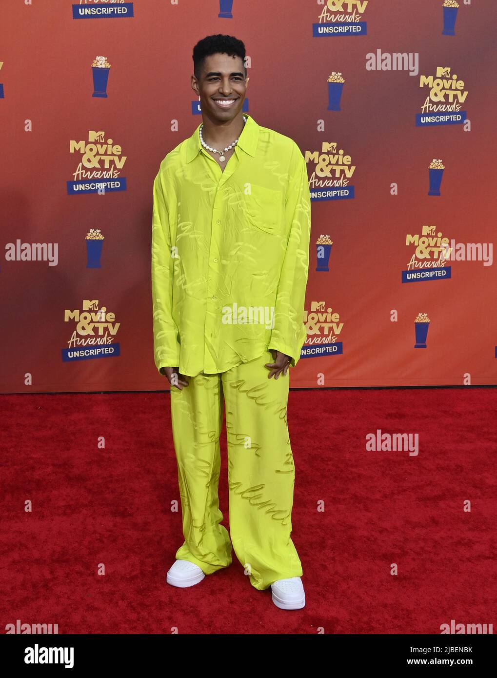 Santa Monica, United States. 05th June, 2022. In this embargoed image released on June 5, Boman Martinez-Reid attends the 2022 MTV Movie & TV Awards: UNSCRIPTED at Barker Hangar in Santa Monica, California on Thursday, June 2, 2022. Photo by Jim Ruymen/UPI Credit: UPI/Alamy Live News Stock Photo