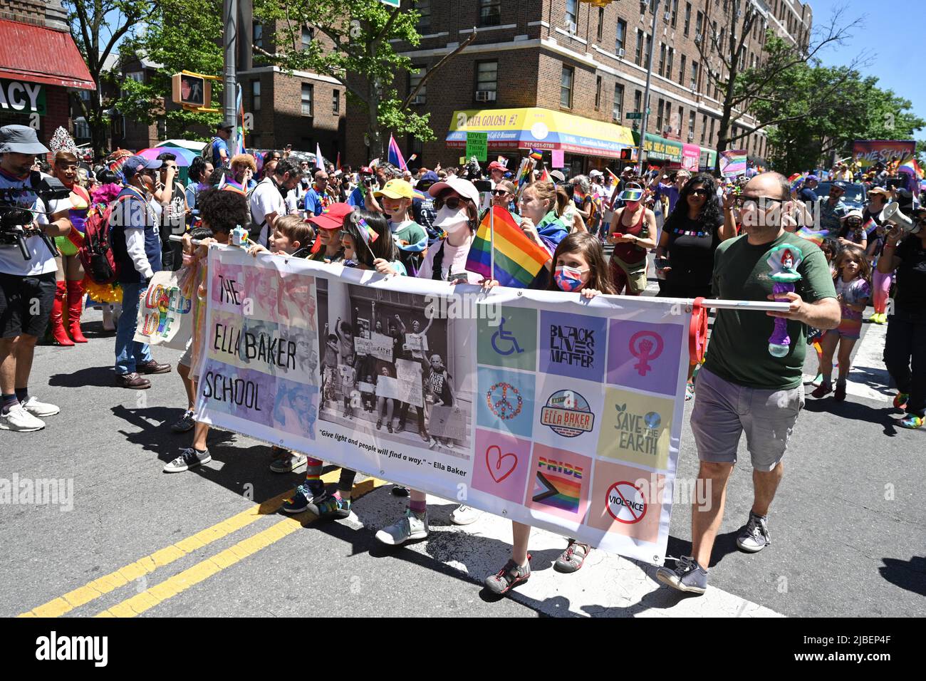 People attend the 30th Annual Queens Pride Parade on June 5, 2022 in