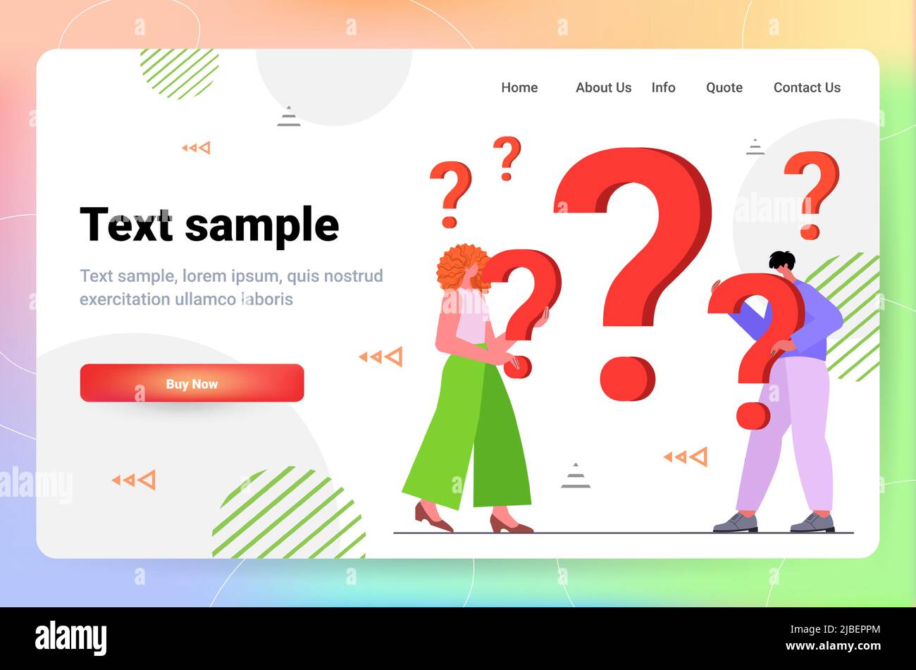 frustrated people with question marks support center frequently asked