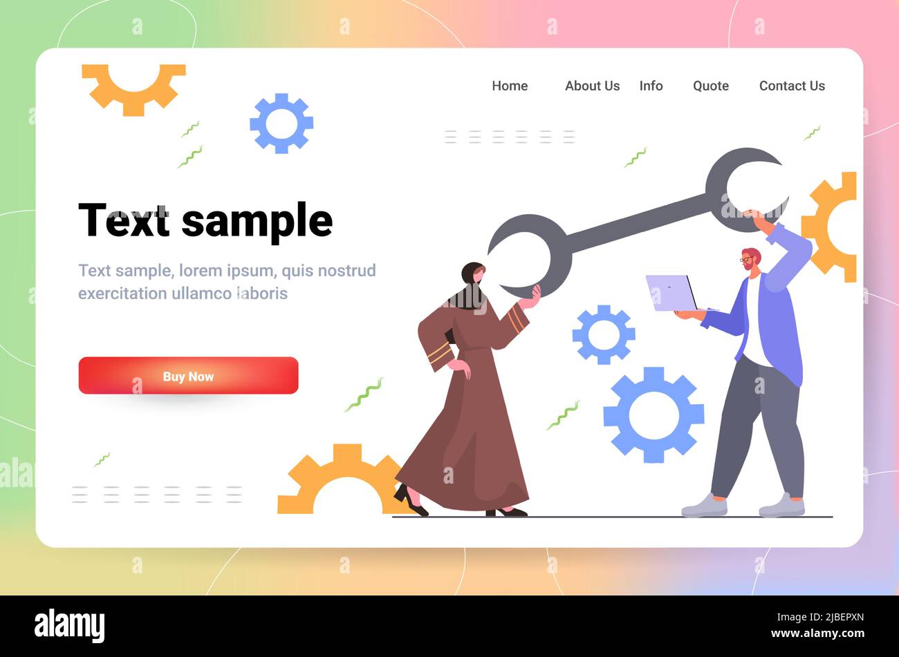 developers team carrying wrench programmers creating website ui web development program software optimization Stock Vector