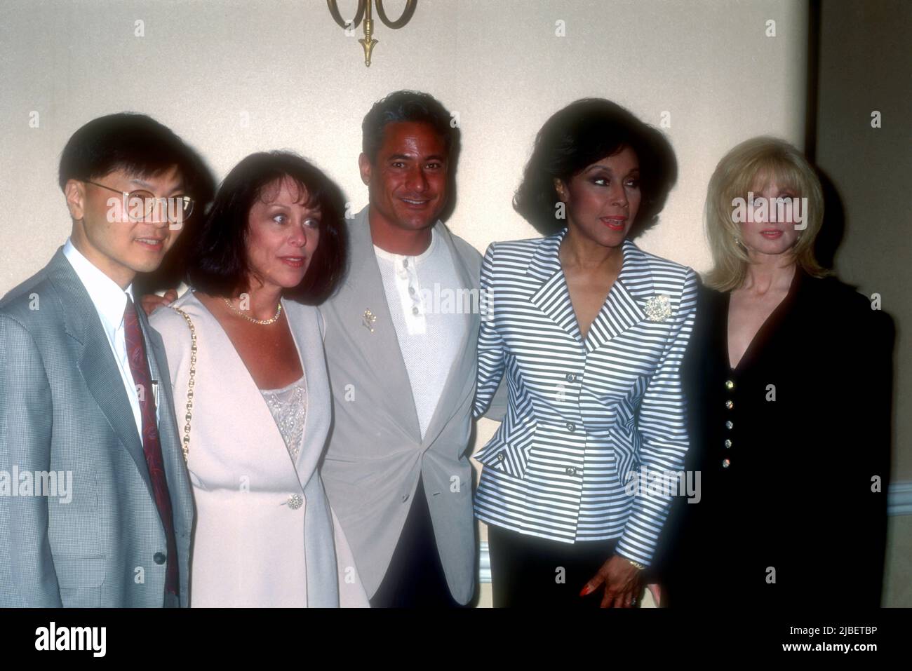 Beverly Hills, California, USA 17th June 1996 Olympian Athlete Greg Louganis, Actress Diahann Carroll and Actress Morgan Fairchild attend Project Inform Awards at The Beverly Hills hotel on June 17, 1996 in Beverly Hills, California, USA. Photo by Barry King/Alamy Stock Photo Stock Photo