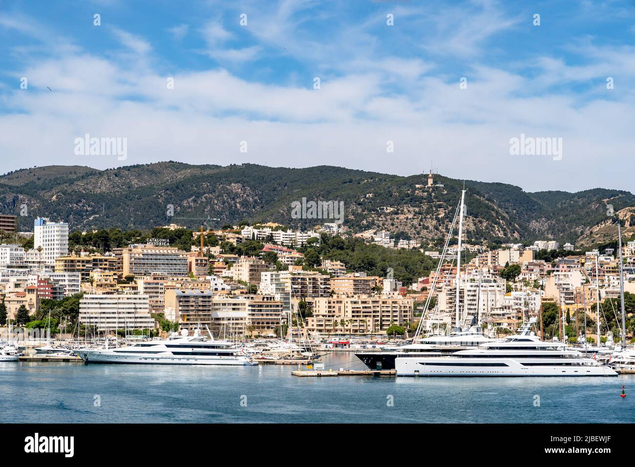 Yachts in the marina at the port of Palma, Mallorca Stock Photo